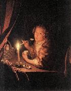 Godfried Schalcken Girl Eating an Apple oil painting reproduction